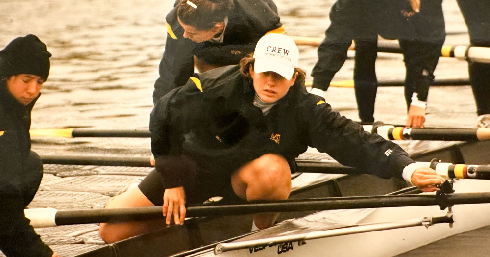 Anne rowing